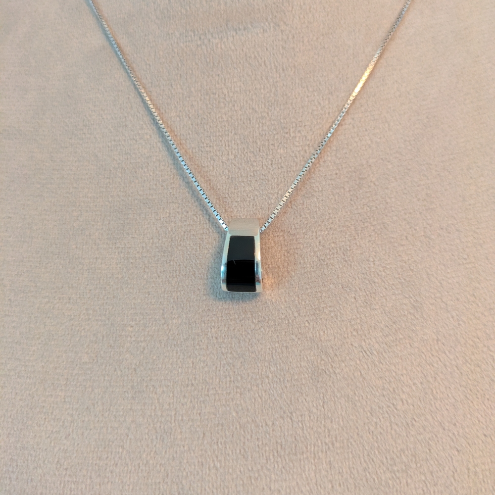Sterling Silver Pendant with Onyx Stone